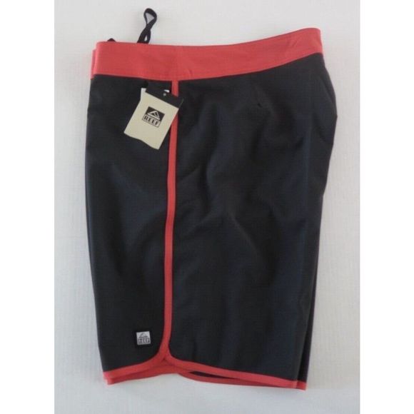 Reef Men's Sz 36 Black/Red Swim Trunks - Picture 4 of 5